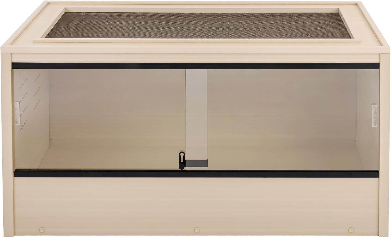 New Age Pet ECOFLEX 48" Wide Large Reptile Habitat, Mojave Lounge for Snakes, Tortoises & Lizards in Maple, Black & Grey, Easy Assembly, Sliding Glass Doors & Mesh Top - Image 2