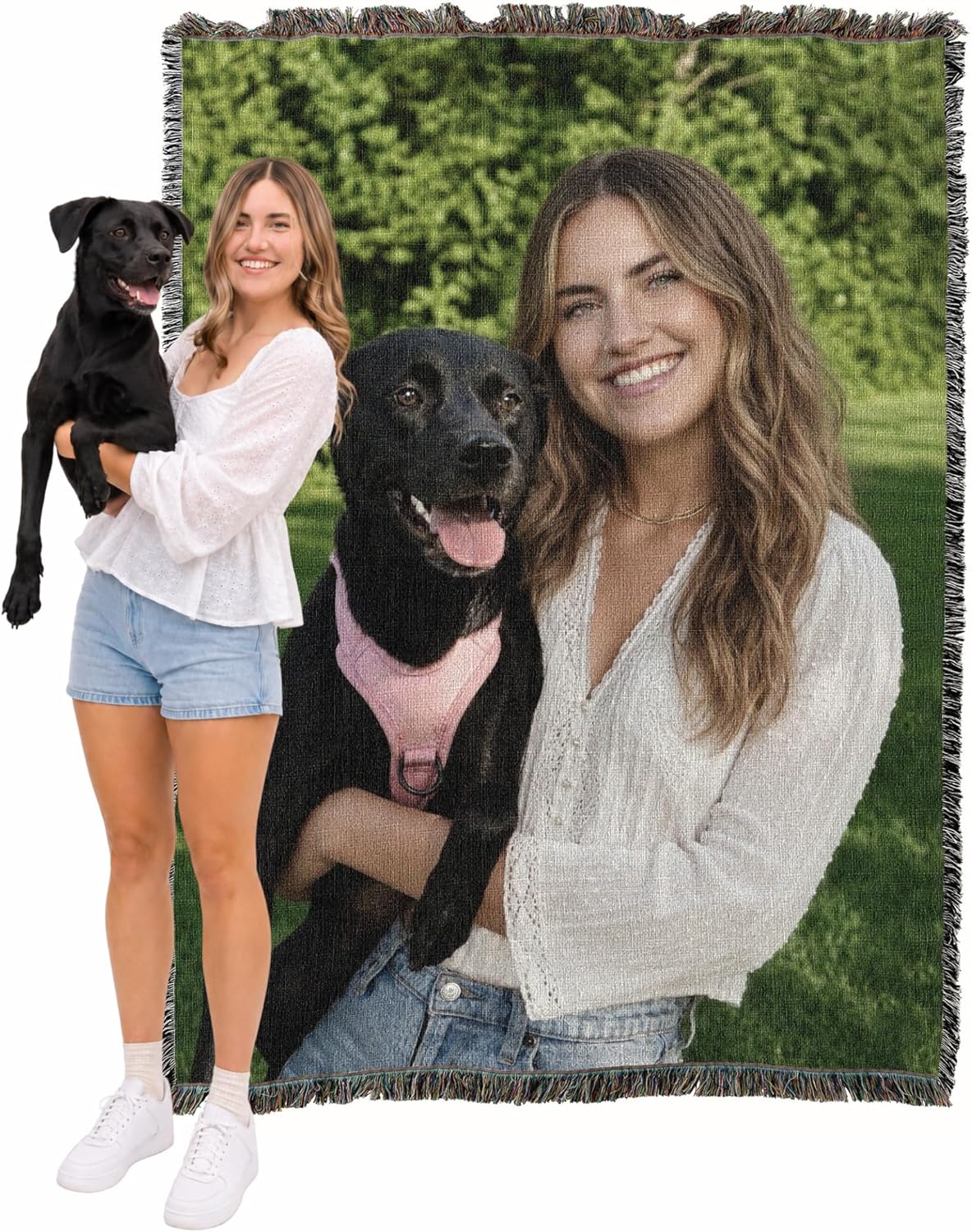 Pure Country Weavers Personalized Woven Photo Blanket - Not Printed - Custom Gift Picture Tapestry Throw 100% Cotton - Made in The USA (72x54)