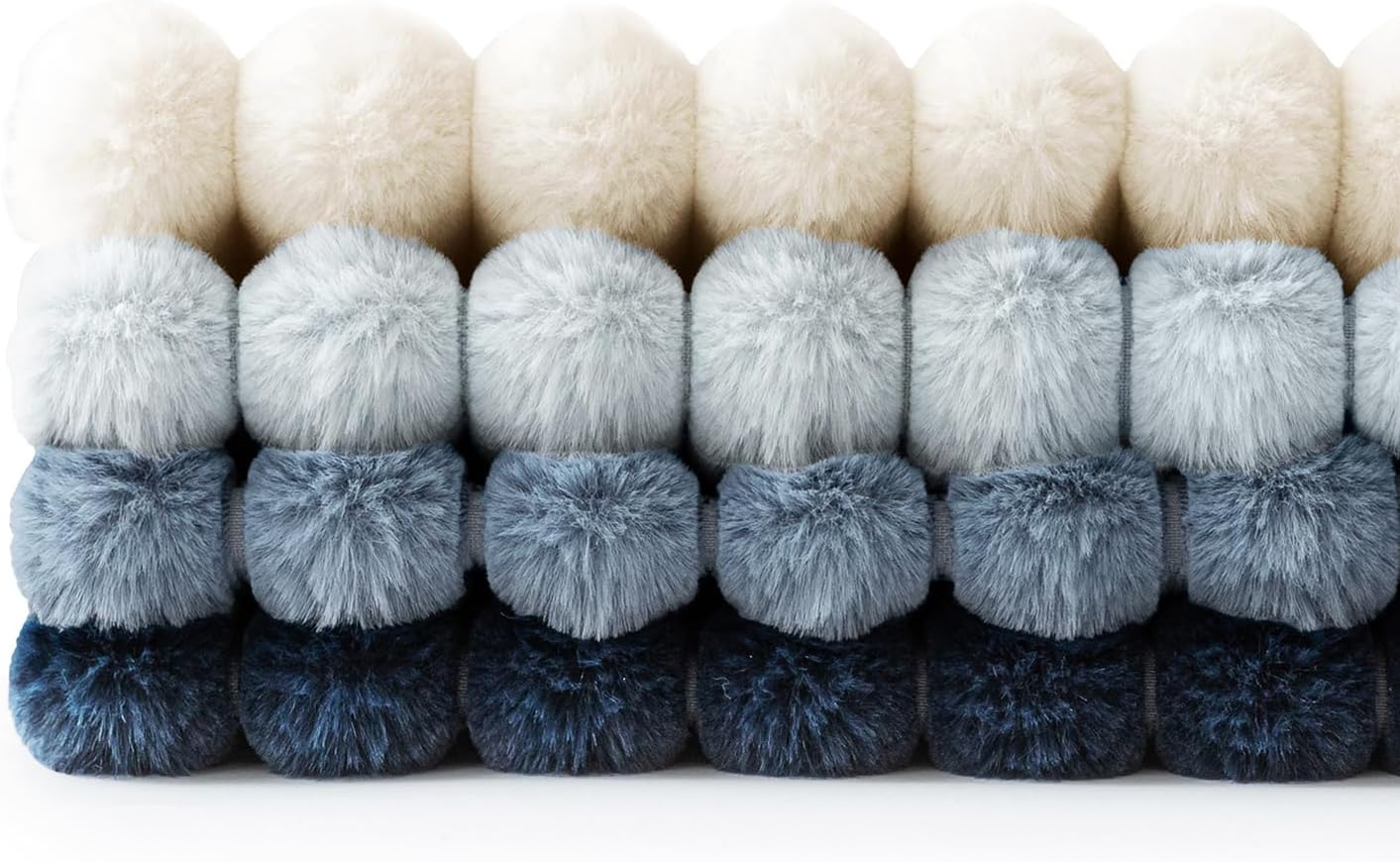 MIULEE Faux Fur Plush Decorative Throw Pillow Covers 18x18 Set of 4, Summer Modern Soft Fuzzy Coastal Striped Cushion Covers for Sofa Couch Bed Living Room Cozy Home Decor,Navy Blue - Image 7